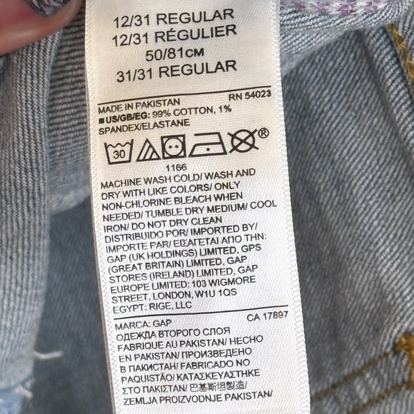 Gap | NWT Pride Embroidered Rainbow Mid Rise Stretch Denim Cut Off Jean Shorts - Picture 12 of 13